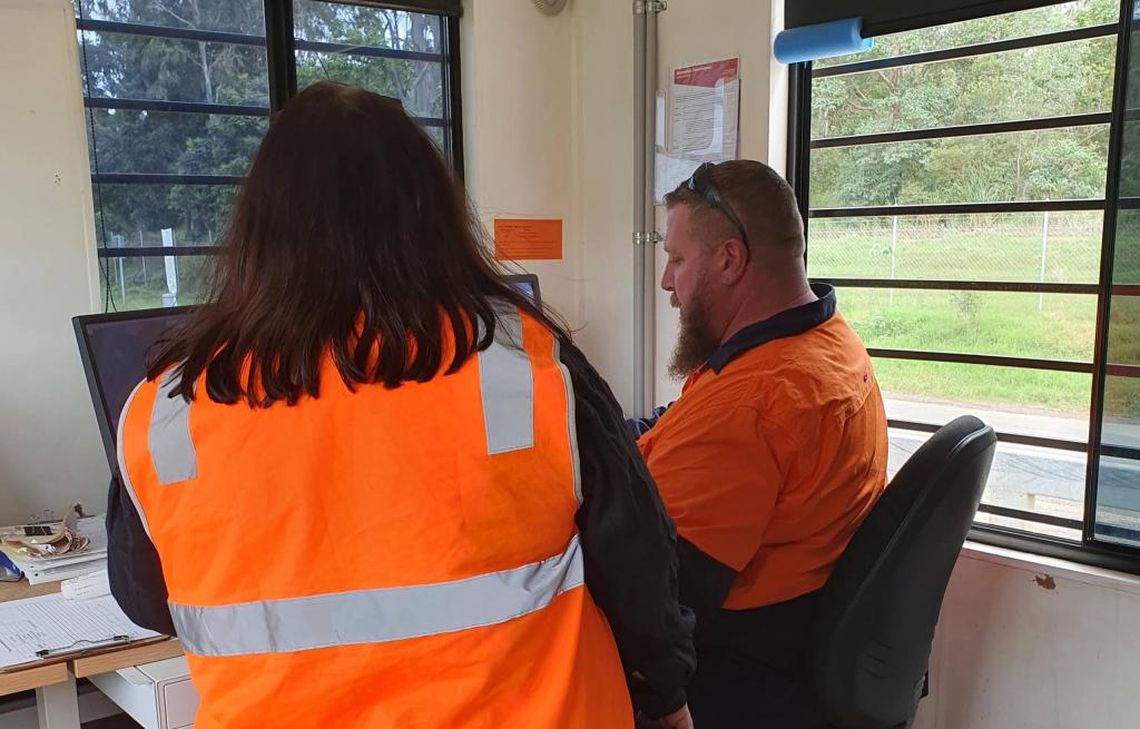 Brisbane-based Resource Hub team delivering scenario-based training on compliance and data quality to waste facility staff.
